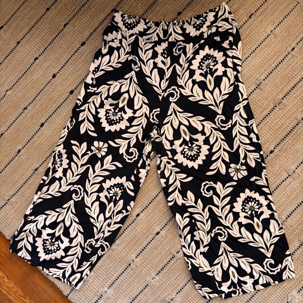 Christian Siriano Monochrome Floral Trousers